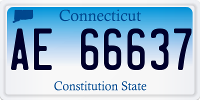 CT license plate AE66637