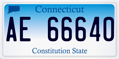 CT license plate AE66640