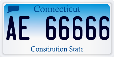CT license plate AE66666