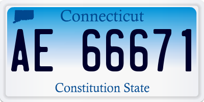 CT license plate AE66671