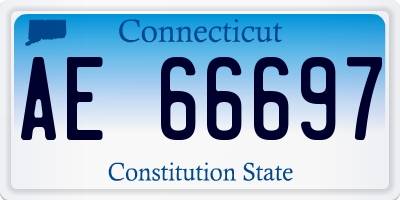 CT license plate AE66697