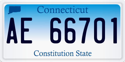 CT license plate AE66701
