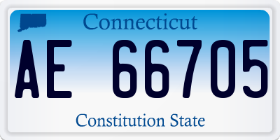 CT license plate AE66705