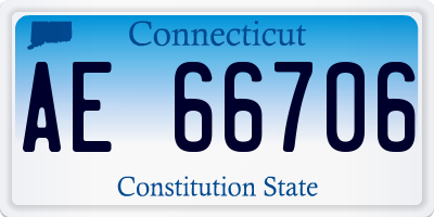 CT license plate AE66706
