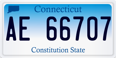 CT license plate AE66707