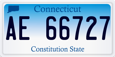 CT license plate AE66727