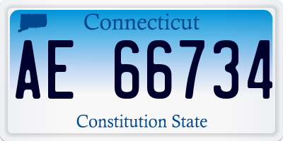 CT license plate AE66734