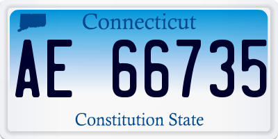 CT license plate AE66735