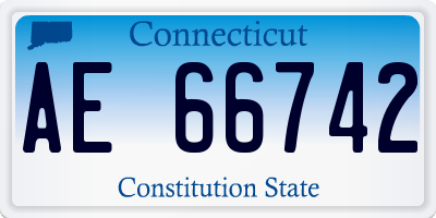 CT license plate AE66742