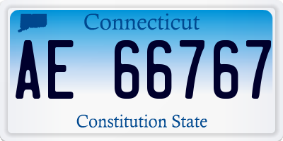 CT license plate AE66767