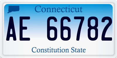 CT license plate AE66782