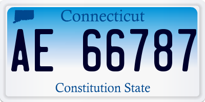 CT license plate AE66787