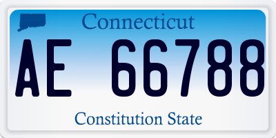 CT license plate AE66788