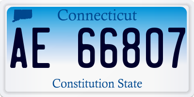 CT license plate AE66807