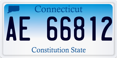 CT license plate AE66812