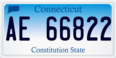 CT license plate AE66822