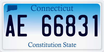 CT license plate AE66831