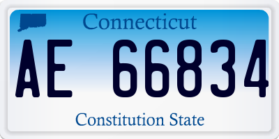 CT license plate AE66834