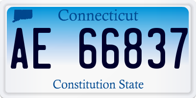 CT license plate AE66837