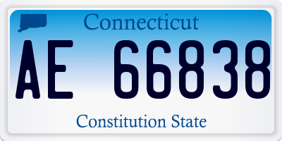 CT license plate AE66838