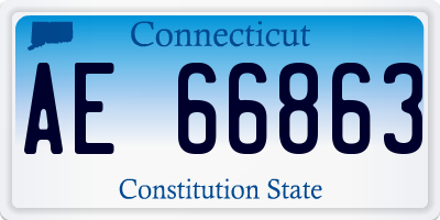 CT license plate AE66863