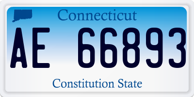 CT license plate AE66893