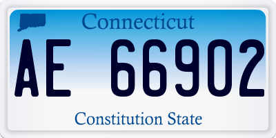 CT license plate AE66902