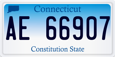 CT license plate AE66907