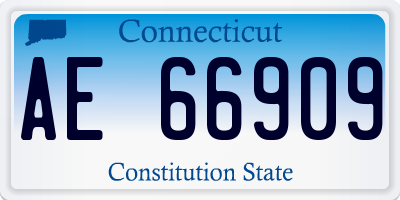 CT license plate AE66909