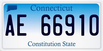 CT license plate AE66910