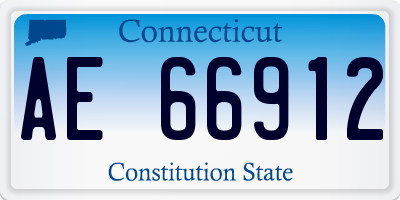 CT license plate AE66912