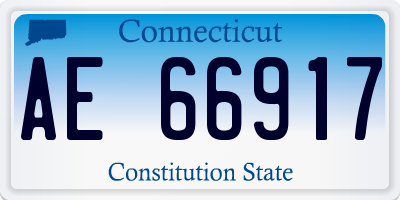 CT license plate AE66917