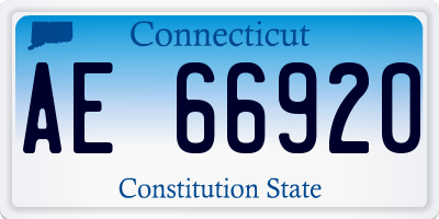 CT license plate AE66920