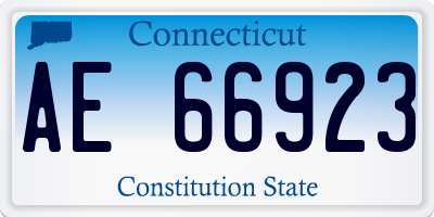 CT license plate AE66923