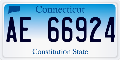 CT license plate AE66924