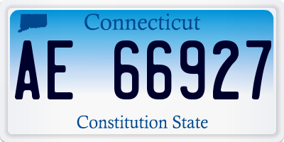 CT license plate AE66927