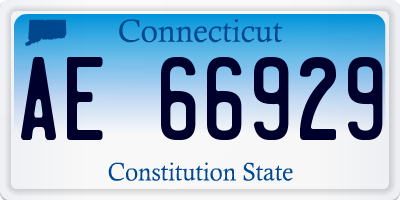 CT license plate AE66929