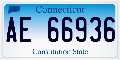 CT license plate AE66936
