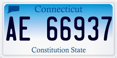 CT license plate AE66937