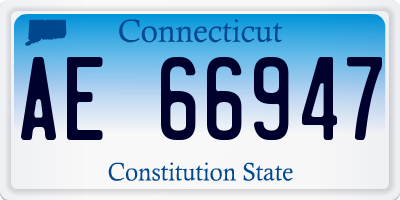 CT license plate AE66947