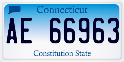 CT license plate AE66963
