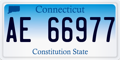 CT license plate AE66977