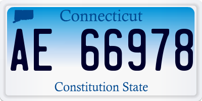 CT license plate AE66978