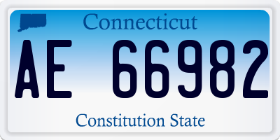 CT license plate AE66982