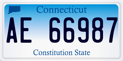 CT license plate AE66987