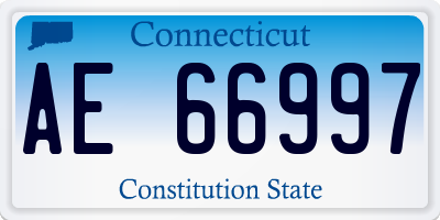 CT license plate AE66997