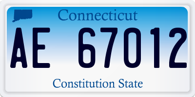 CT license plate AE67012