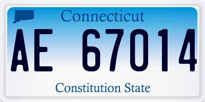 CT license plate AE67014