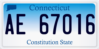 CT license plate AE67016