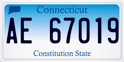 CT license plate AE67019